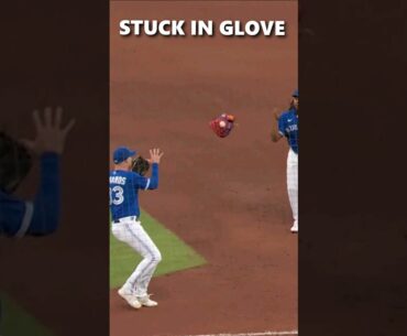 Ball gets STUCK in fielder's glove