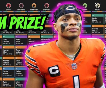 Best Ball Mania Draft $25 to win $3 MILLION with Justin Fields Stack and HEARTBREAK Draft Snipes