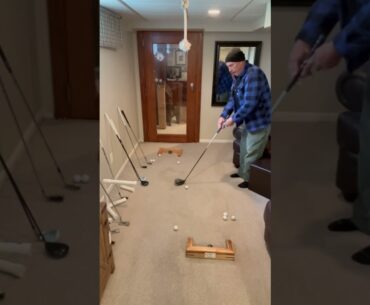 SMOKIN JOE'S GOLF PUTTING BOUNCE BACK  PRACTICE INVENTION USING A DRIVER DOING SIMPLE MINDLESS REPS
