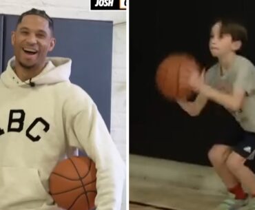 Josh Hart took on JJ Redick's 8-year-old son in a 3-point contest 😳👀 | NBA on ESPN