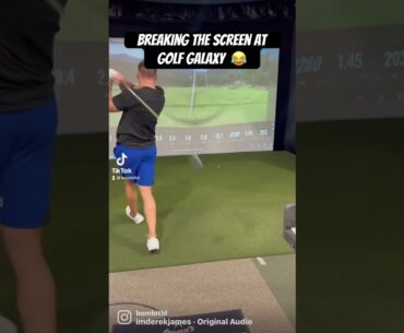Put a hole in the screen at Golf Galaxy #golf #golfswing #longdrive #golftips #broken #simulator