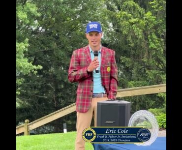 Eric Cole Victory Speech | Frank B. Fuhrer Jr. Golf Invitational | Tri-State PGA | 2023