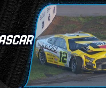 Ryan Blaney suffers hard front-end impact at Nashville Superspeedway | Motorsports on NBC