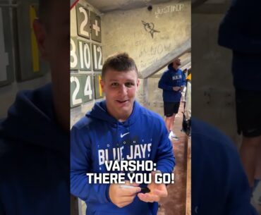 Daulton Varsho, Nate Pearson and Nathan Lukes signed the Green Monster! #NextLevel