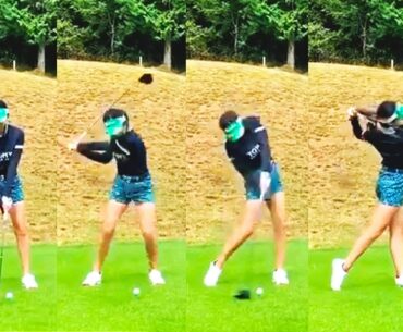 Nao Aizawa 逢澤菜央 プロゴルファー DRIVER SHOT SLOW MOTION !!!