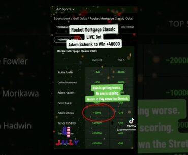 Adam Schenk +80000 LIVE Rocket Mortgage Classic Hail Mary - Lottery Bet of the Day - Free Picks