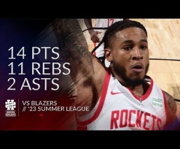 Cam Whitmore 14 pts 11 rebs 2 asts vs Blazers 2023 Summer League