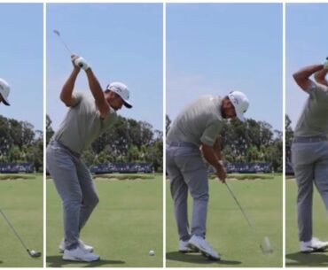 Xander Schauffele Iron Swing Slowmotion Front and Back view 2023