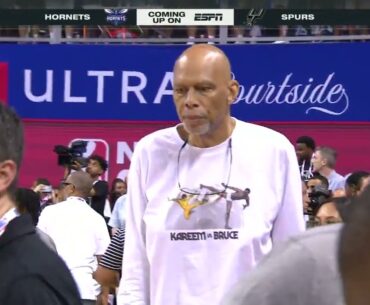 Kareem Abdul-Jabbar pulled up for Victor Wembanyama's Summer League debut 😲