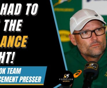 SPRINGBOK TEAM ANNOUNCEMENT PRESS CONFERENCE | Nienaber, De Jager & Kolbe Presser | Forever Rugby