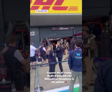 Richard Ashcroft recording Bittersweet Symphony video from the Silverstone F1 Pitlane 📷@lauracwinter