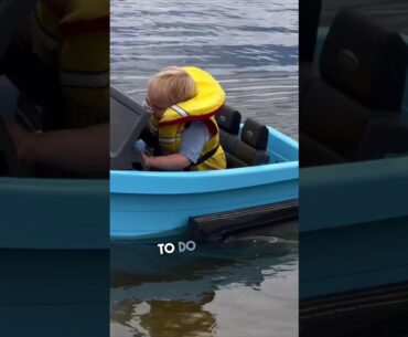 Little boy takes the boat out by himself 😂👏 @LiamsLifeYouTube