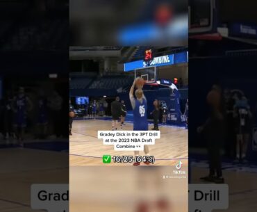Gradey Dick put on a shooting clinic at the NBA Draft Combine! 👀 #shorts #nbadraft #basketball