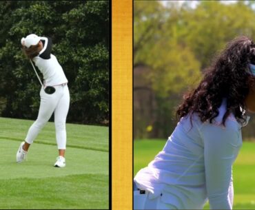 Amari Avery Golf Swing Slow Motion Split Screen