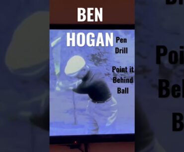 Ben Hogan using a pen to peripherally to keep head still a cigarette works too #pure #golfswing #pga