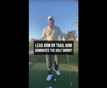 The golf swing is dominated by which arm?