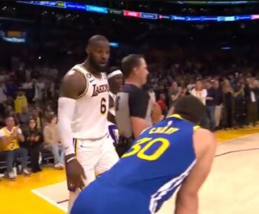 LeBron’s Reaction to Steph After Jumping Into Stands 😅
