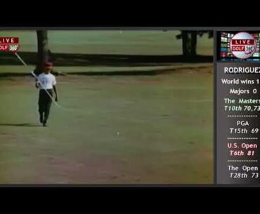 Chi Chi Rodriquez smash the ball with a flat swing