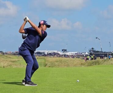 Takumi Kanaya - 262 yard small fade. DTL. 11th tee - The Open Championship, Round 1. Thursday