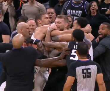 Brook Lopez and Trey Lyles get into massive fight and both get ejected