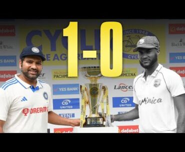 India win the Test series by 1-0 against West Indies at their home. MOM बने #Siraj को मिले 500$|