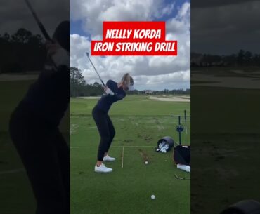 Nelly Korda Iron Striking Drill #shorts #nellykorda #golfdrills #golfer #golf #golfswing #progolfer