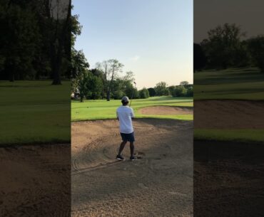Pls Subscribe: 160 yards 7iron shot from Bunker #golf #golfer #bunker #shorts #trending #viral