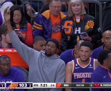 KEVIN DURANT HYPES UP ENTIRE SUNS CROWD! WITH DEVIN BOOKER! FOR FREE FOOD!