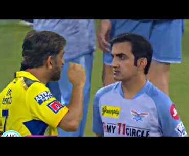 Angry MS Dhoni meets Gautam Gambhir after huge fight with Virat Kohli during LSGvsCSK Match  IPL2023