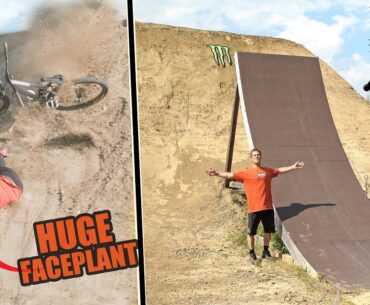 I FACE PLANTED THIS MASSIVE MTB JUMP - MONSTER BACKYARD BATTLE!