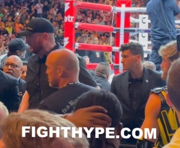 FIGHT BREAKS OUT NEAR LOGAN PAUL AS HE WATCHES JAKE PAUL DROP & BEAT NATE DIAZ