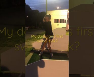 Do you like my daughters first golf swing ? #girlsgolf #golfbabes #girlsrule