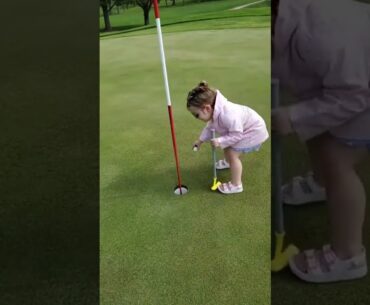 Little girl playing golf #shorts #sports #funny #comedy #viral #golf #kids