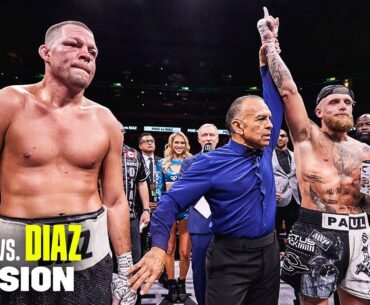 JAKE PAUL TAKES DOWN NATE DIAZ 🔥 | Paul vs Diaz Winner Announcement