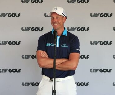 All by myself: Defending champ Stenson meets press | LIV Golf Bedminster