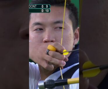 South Korean archer Ku Bon-chan capturing gold at Rio Olympics🎯