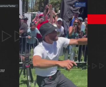 Steph Curry shows off basketball skills on the golf course ⛳