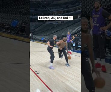 LeBron James, Anthony Davis, Rui Hachimura Working Out At Lakers Practice Before Game 1 vs Nuggets