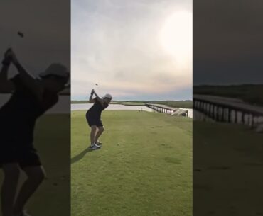 Beautiful par 3 at Falsterbo GK in Sweden💦 #golf #golfswing #golfcourse #b50golf
