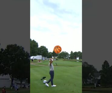 Sam Burns DUNKS in a hole in one 🏀 #golf