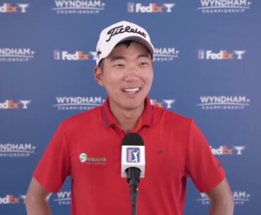 Michael Kim Saturday Day 3 Flash Interview 2023 Wyndham Championship © PGA Tour