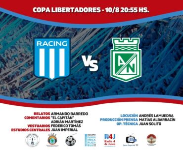 RACING CLUB VS. ATLÉTICO NACIONAL (COLOMBIA) EN VIVO