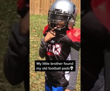 Little Brother is going to be a Football Star 🤩🏈 #shorts