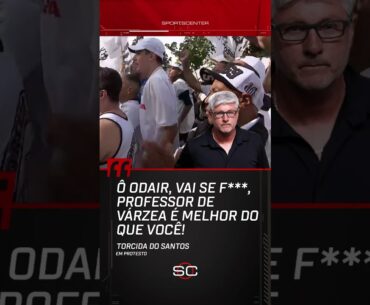 Sobrou para o Odair Hellmann no protesto da torcida do Santos