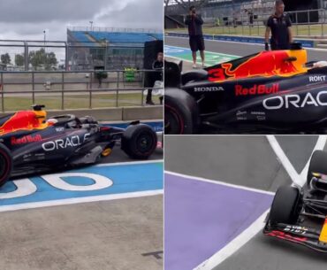 Daniel Ricciardo driving Max Verstappen’s Redbull RB19 in Silverstone | Track Footage