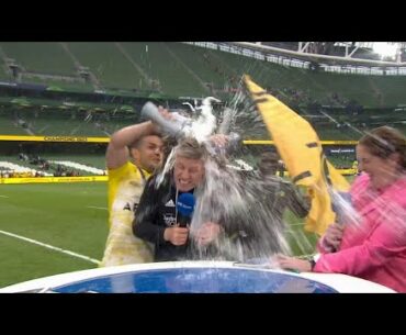 La Rochelle players 'interrupt' Ronan O'Gara's post-Champions Cup final interview