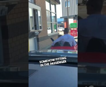 Little boy drove his toy car to a drive-thru 😂