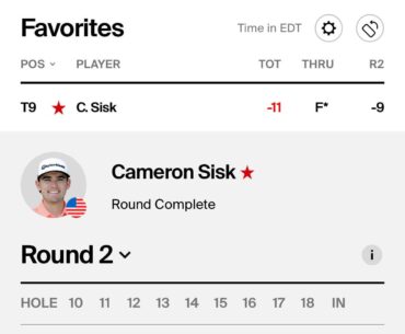 Sisk with the -9 to move to T9.