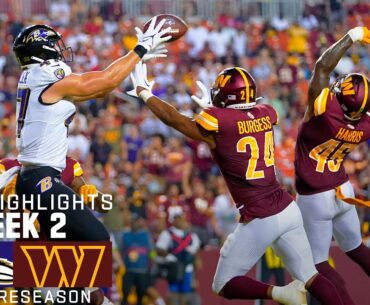 Baltimore Ravens vs. Washington Commanders | 2023 Preseason Week 2 Game Highlights