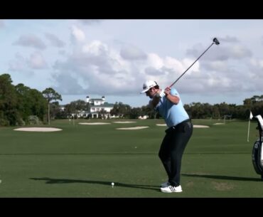 Jon Rahm left handed (slo-mo) swing.